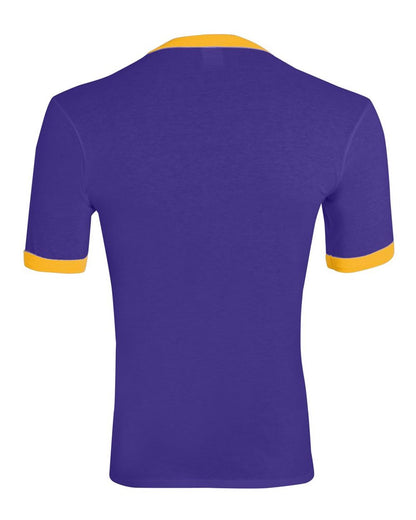 Augusta Sportswear 50/50 Ringer T-Shirt 710 #color_Purple/ Gold