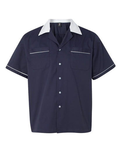 Hilton Men's GM Legend Bowling Shirt HP2244 #color_Navy/ White