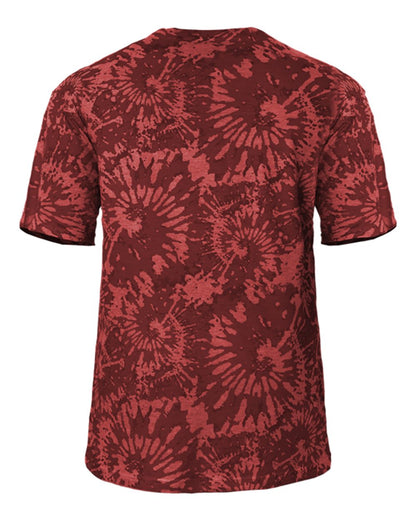 Badger Tie-Dyed Tri-Blend T-Shirt 4975 #color_Red Tie-Dye