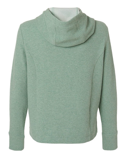 North End Women's Spirit Textured Hooded Pullover NE729W #color_Sage Green Heather