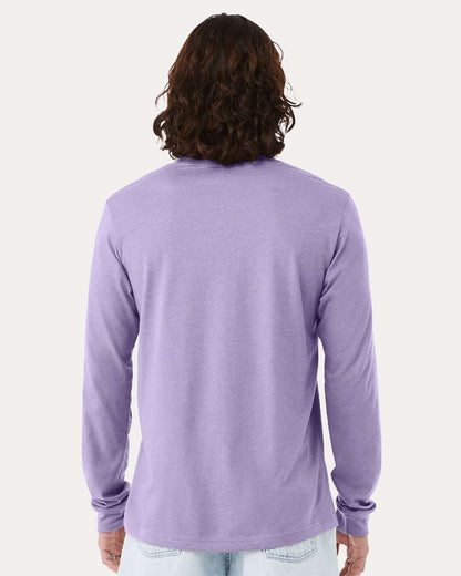 BELLA + CANVAS Heather CVC Long Sleeve Tee 3501CVC #colormdl_Heather Dark Lavender