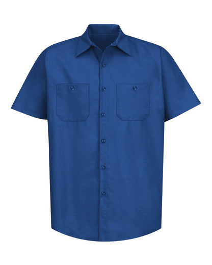 Red Kap Men's Tall Industrial Short Sleeve Work Shirt SP24T #color_Royal Blue
