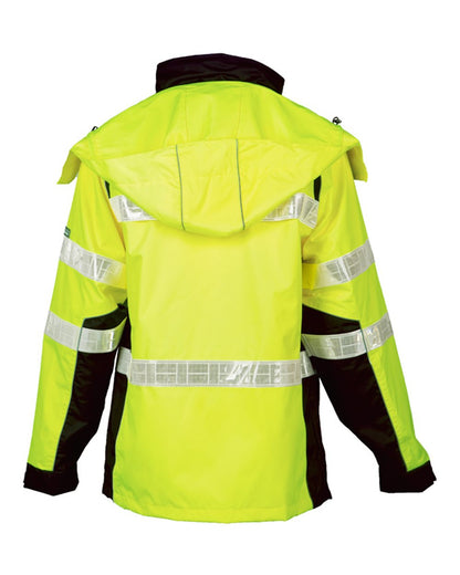 Kishigo Unisex Premium Brilliant Series® Rainwear Jacket RWJ112 #color_Lime
