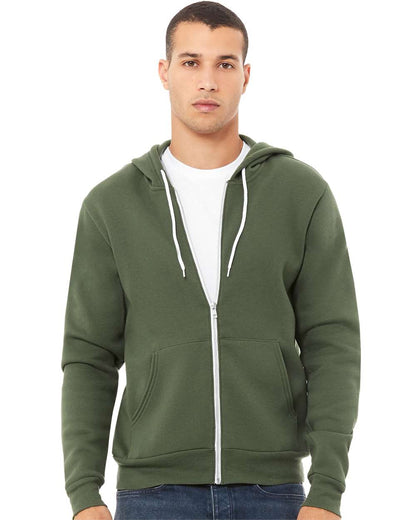 BELLA + CANVAS Sponge Fleece Full-Zip Hoodie 3739 #colormdl_Military Green