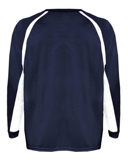 Badger Youth B-Core Hook Long Sleeve T-Shirt 2154 #color_Navy/ White