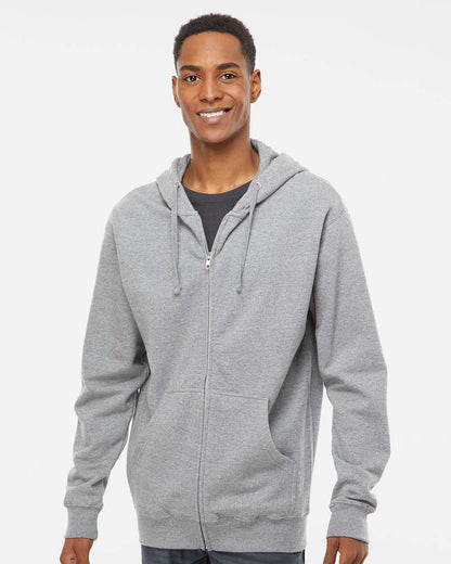 Independent Trading Co. Midweight Full-Zip Hooded Sweatshirt SS4500Z #colormdl_Grey Heather