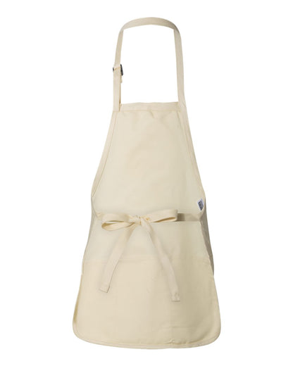 Q-Tees Full-Length Apron with Pouch Pocket Q4250 #color_Natural
