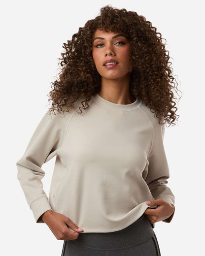 Adidas Women's Beyond Side-Snap Crewneck Sweatshirt A1014 #colormdl_Wonder Alumina