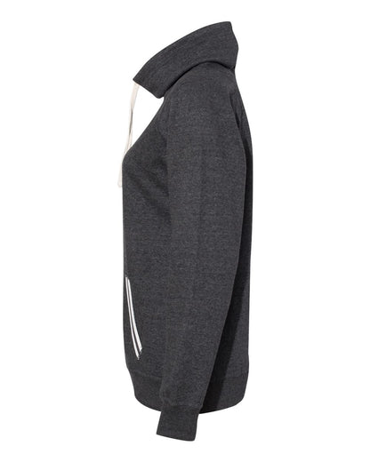 J. America Women’s Relay Cowl Neck Sweatshirt 8653 #color_Black