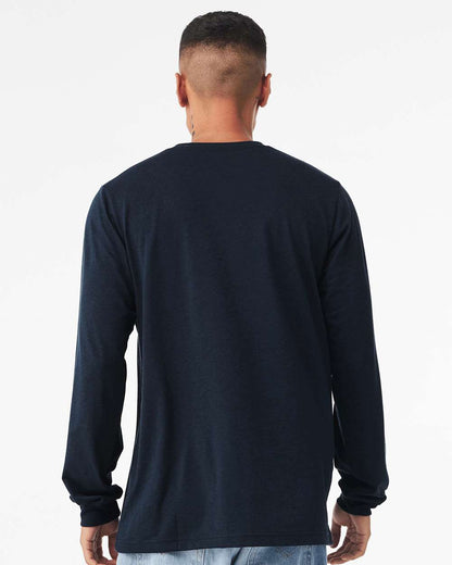 BELLA + CANVAS Triblend Long Sleeve Tee 3513 #colormdl_Solid Navy Triblend