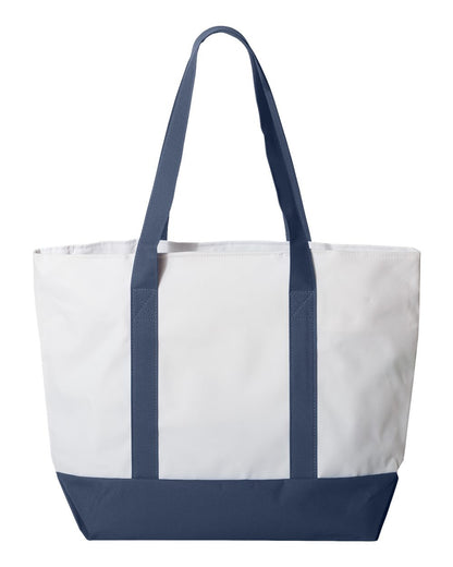 Liberty Bags Bay View Giant Zippered Tote 7006 #color_White/ Navy