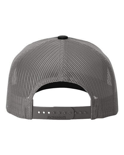 Richardson Five-Panel Trucker with Rope Cap 112FPR #color_Black/ Charcoal