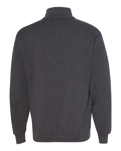 Bayside USA-Made Quarter-Zip Pullover Sweatshirt 920 #color_Charcoal Heather