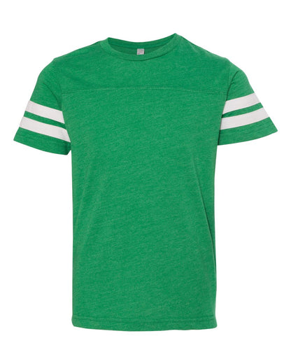 LAT Youth Football Fine Jersey Tee 6137 #color_Vintage Green/ White