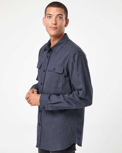 Burnside Solid Long Sleeve Flannel Shirt 8200 #colormdl_Denim