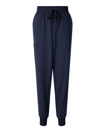 Jaanuu Women's Petite Sizes Silex Knit-Waist Scrub Joggers W20003P #color_Midnight Navy
