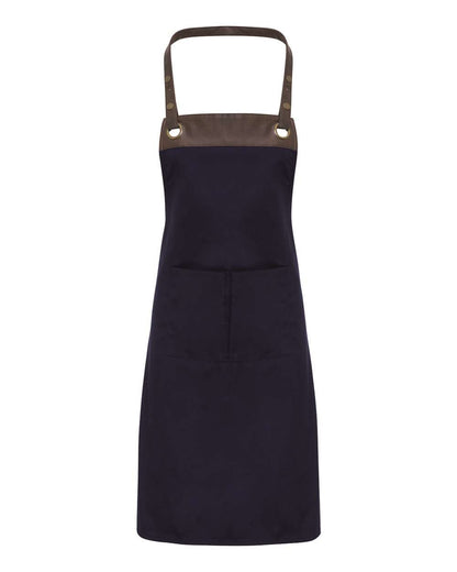 Artisan Collection by Reprime Espresso Bib Apron RP123 #color_Navy/ Brown