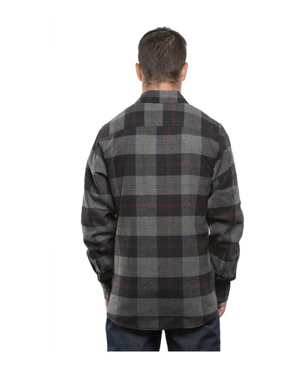 Burnside Yarn-Dyed Long Sleeve Flannel Shirt 8210 #color_Black/ Steel