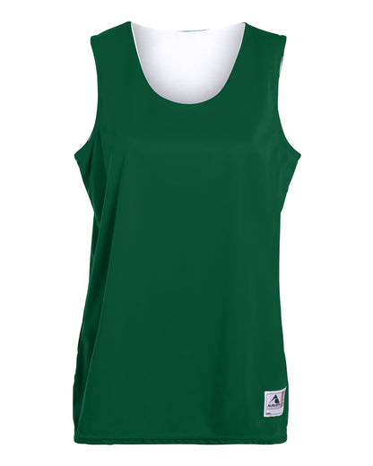 Augusta Sportswear Women's Reversible Wicking Tank Top 147 #color_Dark Green/ White