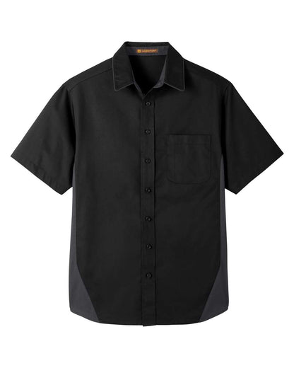 Harriton Men's Flash IL Colorblock Shirt M586 #color_Black/ Dark Charcoal