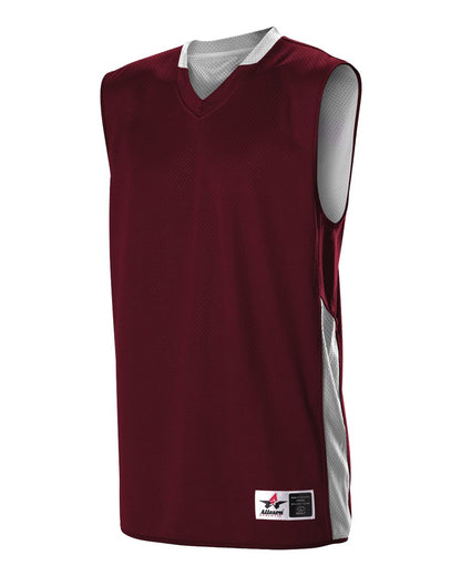 Alleson Athletic Women's Single Ply Reversible Jersey 589RSPW #color_Maroon/ White