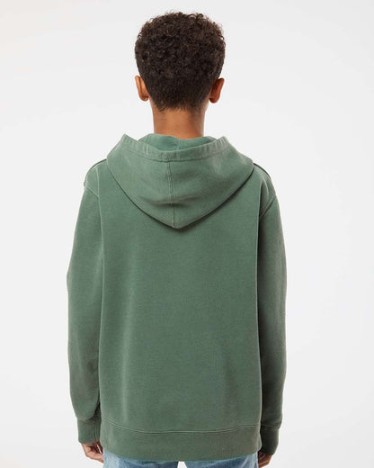 Independent Trading Co. Youth Midweight Pigment-Dyed Hooded Sweatshirt PRM1500Y #colormdl_Pigment Alpine Green