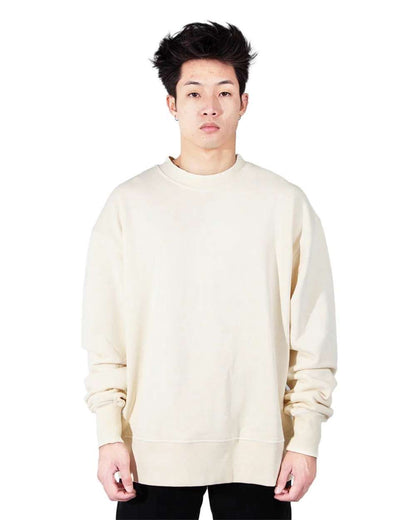 Shaka Wear Men's Los Angeles Garment-Dyed Crewneck Sweatshirt SHGFC #colormdl_Cream