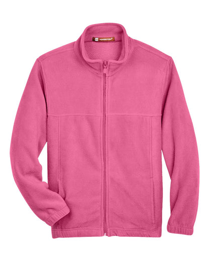 Harriton Youth Full-Zip Fleece M990Y #color_Charity Pink