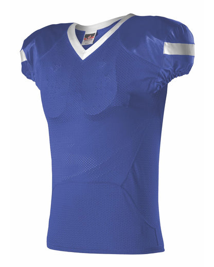 Alleson Athletic Youth Pro Flex Cut Belt Length Football Jersey 754Y #color_Royal/ White