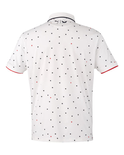 Puma Golf Men's Volition Skylight Patriotic Polo 537477 #color_Bright White/ Navy Blazer