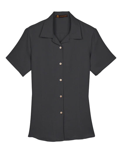 Harriton Women's Bahama Cord Camp Shirt M570W #color_Black