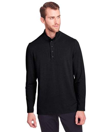 North End Men's JAQ Stretch Performance Snap-Neck Pullover NE400 #colormdl_Black