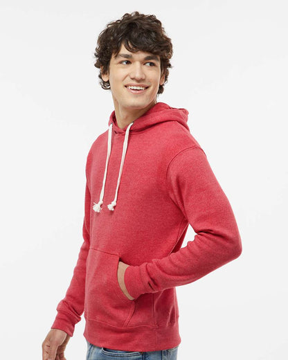 J. America Men's Triblend Fleece Hooded Sweatshirt 8871 #colormdl_Red Triblend