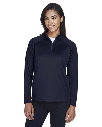 Devon & Jones Women's Stretch Tech-Shell® Compass Quarter-Zip Pullover DG440W #colormdl_Navy