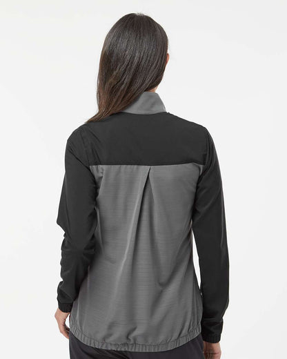 Adidas Women's Heather Block Full-Zip Windshirt A547 #colormdl_Black/ Black Heather