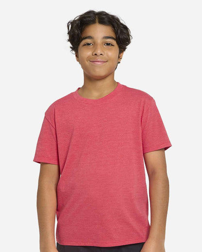 Threadfast Apparel Youth Epic CVC T-Shirt T1001B #colormdl_Heather Red