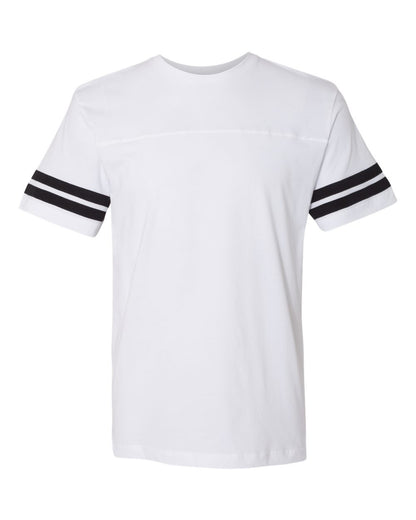 LAT Men's Football Fine Jersey Tee 6937 #color_White Solid/ Black