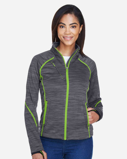 North End Women's Flux Mélange Bonded Fleece Jacket 78697 #colormdl_Carbon/ Acid Green