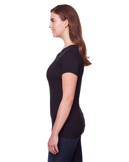 Threadfast Apparel Women's Tri-Blend T-Shirt 202A #colormdl_Solid Black Triblend