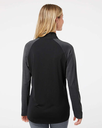 Adidas Women's Stripe Block Quarter-Zip Pullover A521 #colormdl_Black