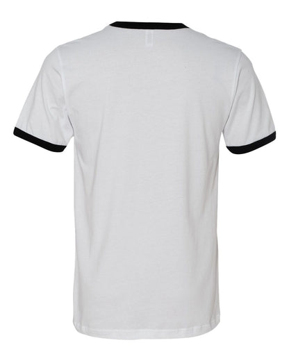 BELLA + CANVAS Men's Jersey Heather Ringer Tee 3055 #color_White/ Black