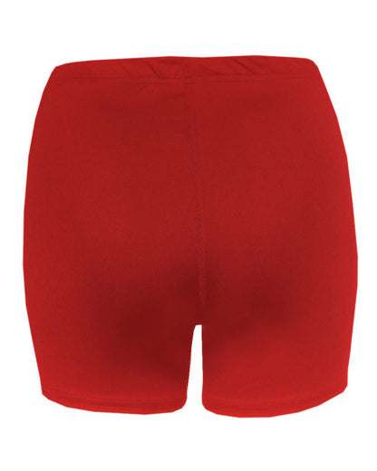 Alleson Athletic Women's Compression 4'' Inseam Shorts 4614 #color_Red