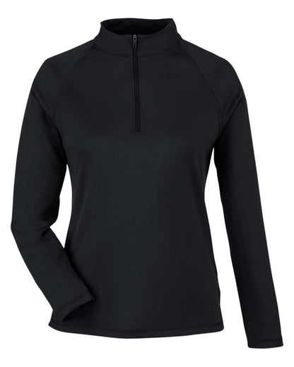 North End Women's Express Tech Performance Pique Quarter-Zip Pullover NE412W #color_Carbon