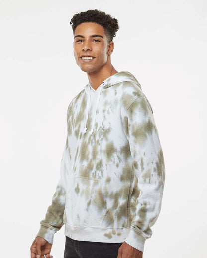 J. America Men's Tie-Dyed Fleece Hooded Sweatshirt 8861 #colormdl_Olive Tie Dye