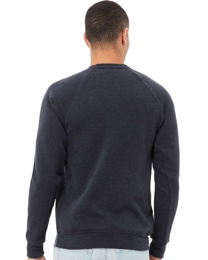 BELLA + CANVAS Sponge Fleece Raglan Crewneck Sweatshirt 3901 #colormdl_Heather Navy