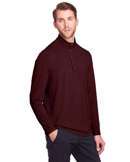 North End Men's JAQ Stretch Performance Snap-Neck Pullover NE400 #colormdl_Burgundy