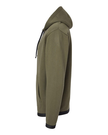 LAT Unisex The Statement Fleece Hoodie Sweatshirt 6996 #color_Military Green/ Black