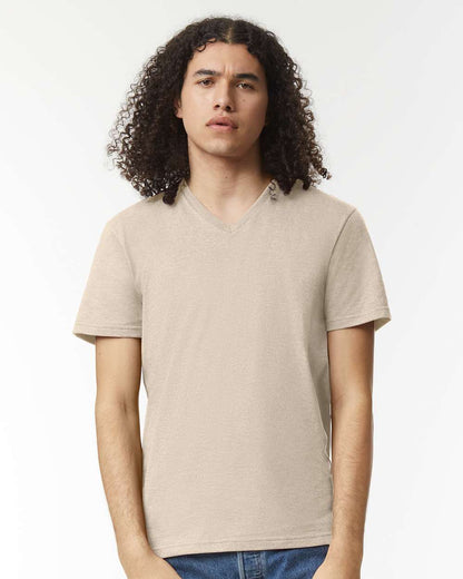 American Apparel CVC V-Neck Tee 2006CVC #colormdl_Heather Bone