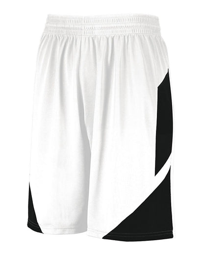 Augusta Sportswear Step-Back Basketball Shorts 1733 #color_White/ Black