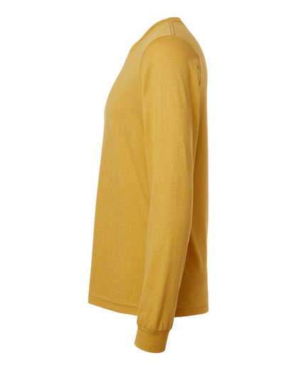 BELLA + CANVAS Heather CVC Long Sleeve Tee 3501CVC #color_Heather Mustard